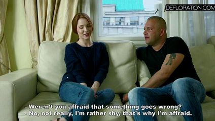 Крепкий байкер в черной майке долго ебет большим членом рыжую девушку #1